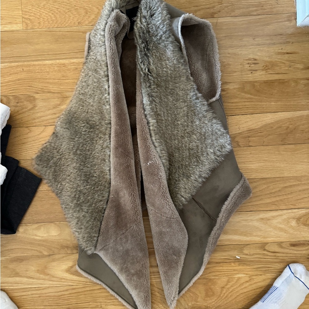 Women's Tan Faux Fur Vest